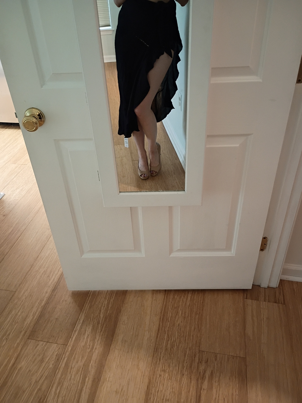Black Ruffled High-Slit Cover Up